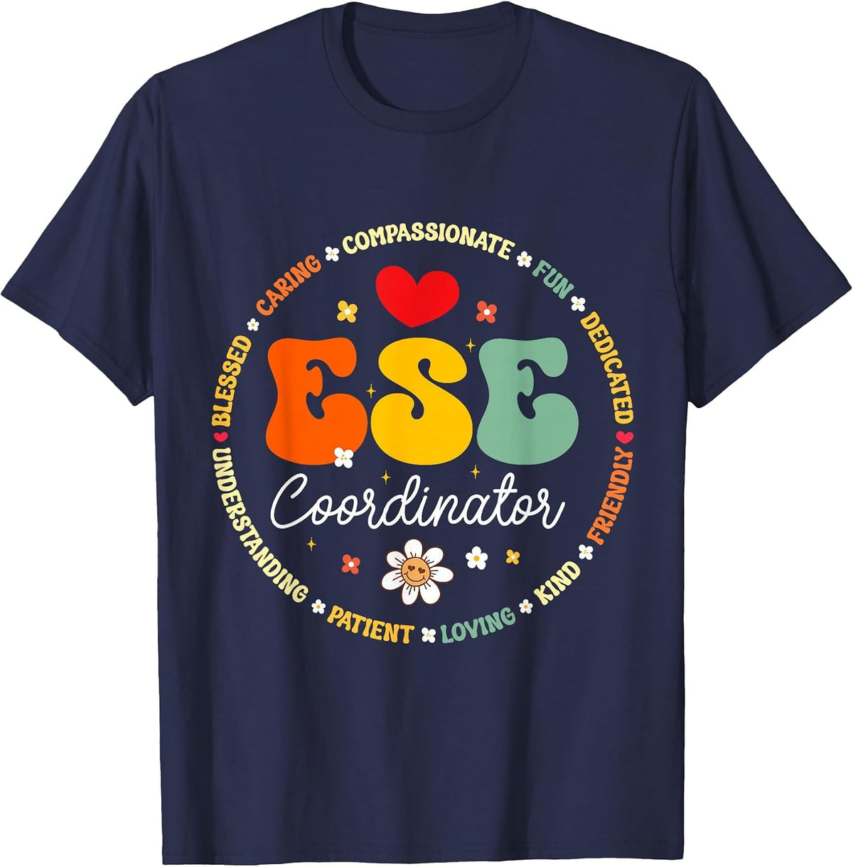 Matching First Day of School ESE Coordinator Exceptional T-Shirt - Navy Blue