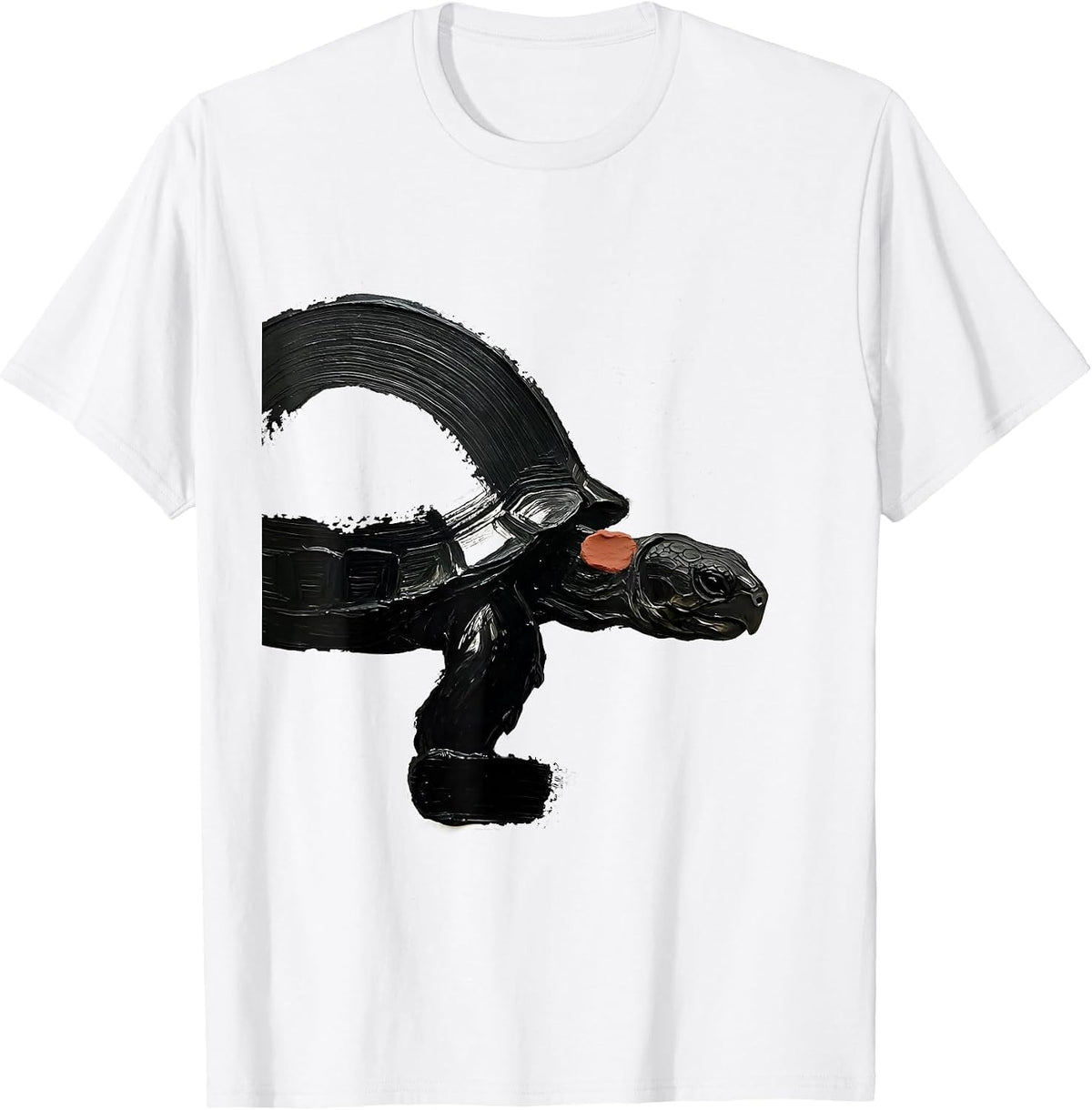 Men's Tortoise Calm Brush Stroke Pet Lover Humor T-Shirt - White