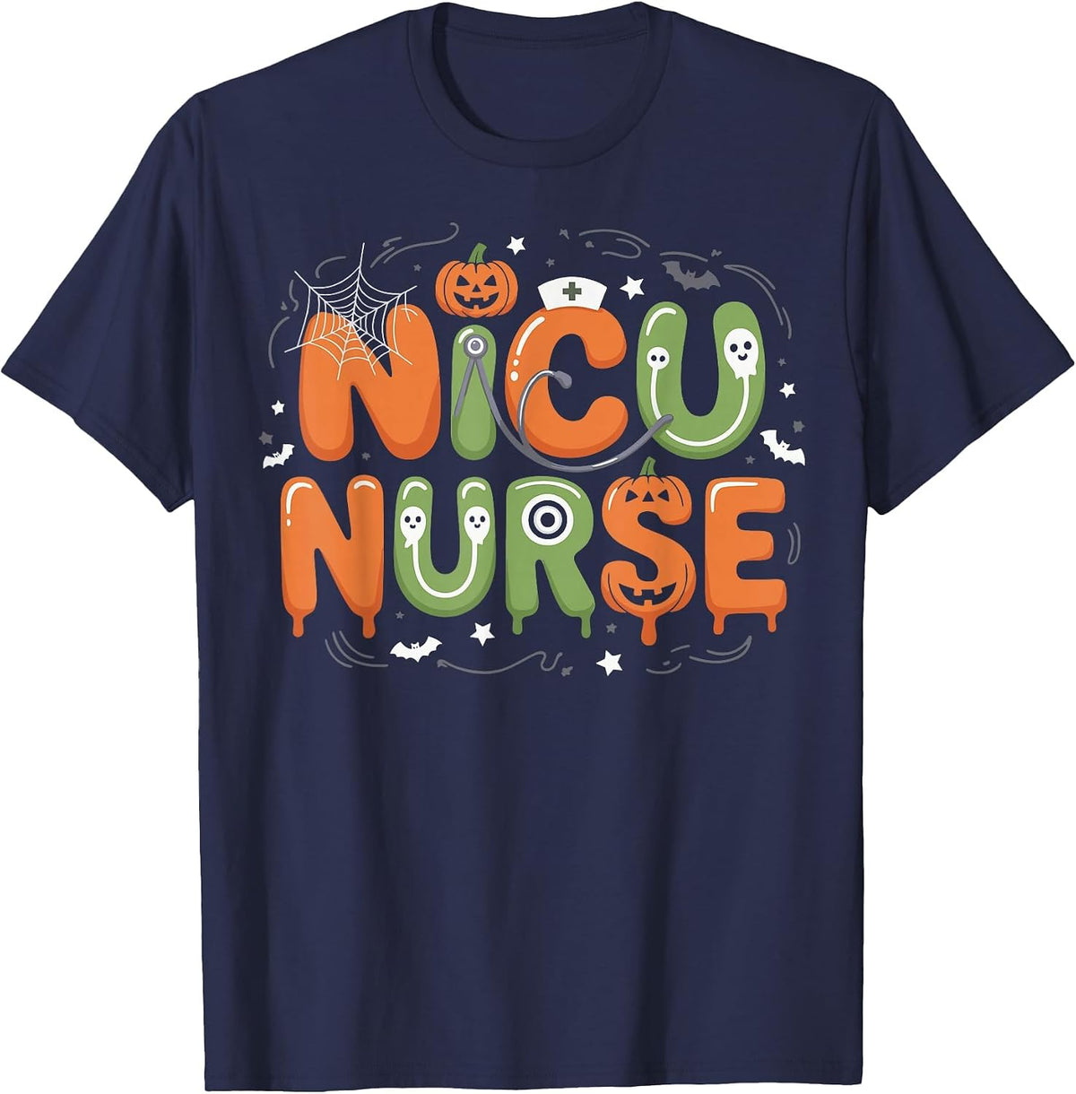 NICU Nurse Infant Care Halloween Costume T-Shirt - Navy Blue
