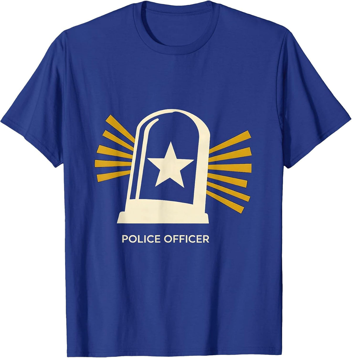 Men's Police Officer Midcentury Modern Halloween Costume Humor T-Shirt - Royal Blue