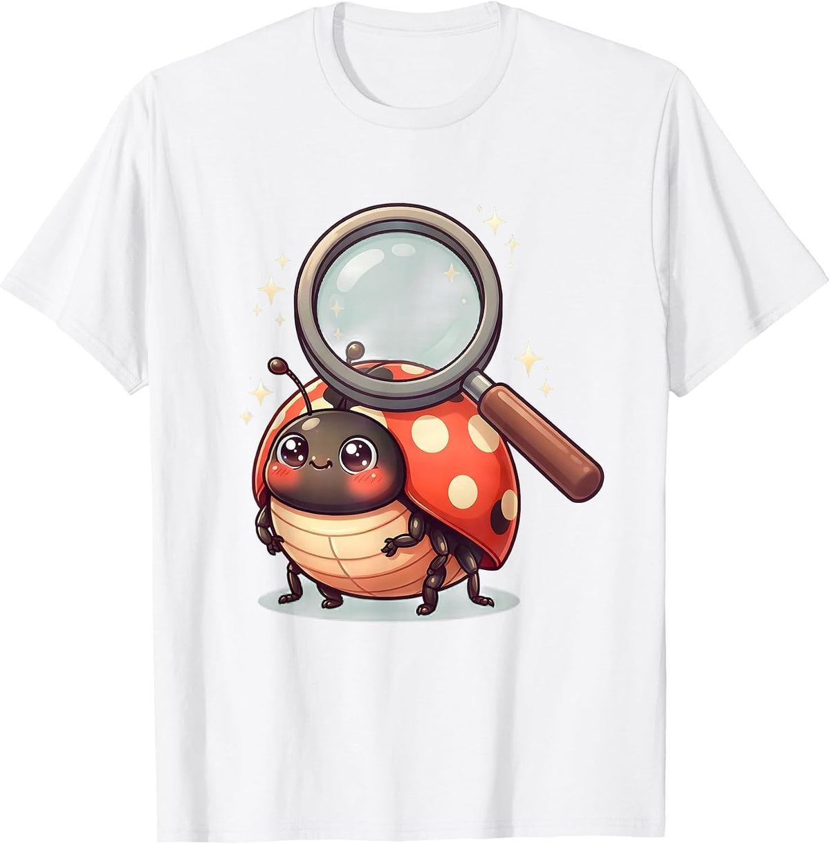 Men's Preschool Teacher Ladybug Magnifying Glass T-Shirt - White