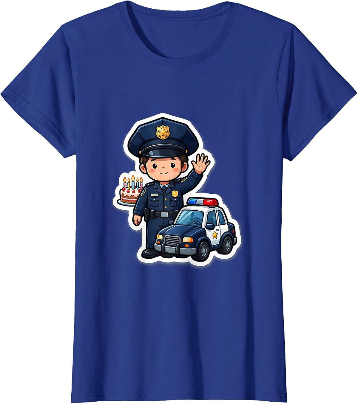 Women's Future Police Officer Birthday Toddler Party Role Play T-Shirt - Royal Blue