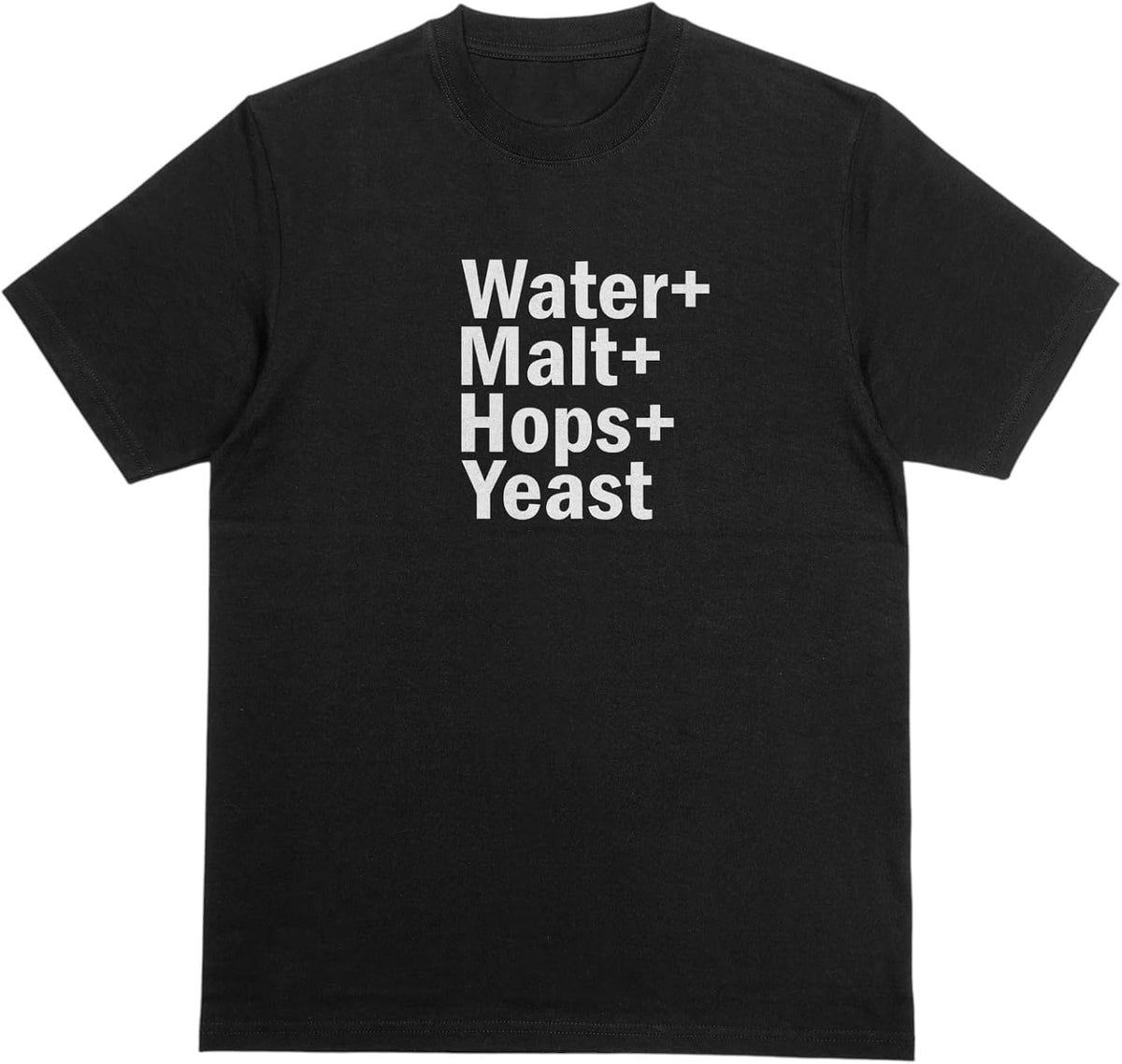 Water Malt Hops Yeast T-Shirt - Beer Brewing Ingredients Homebrewer Tee - Black