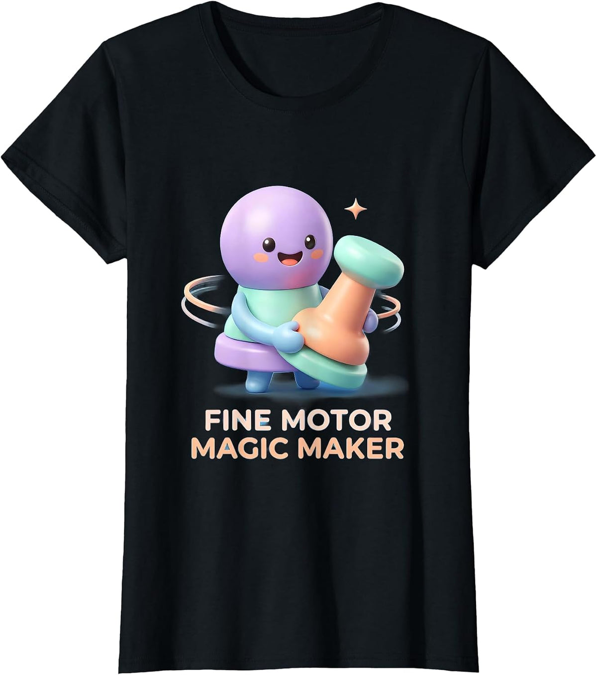 Fine Motor Magic Maker Cute Kawaii Occupational Therapy T-Shirt - Black