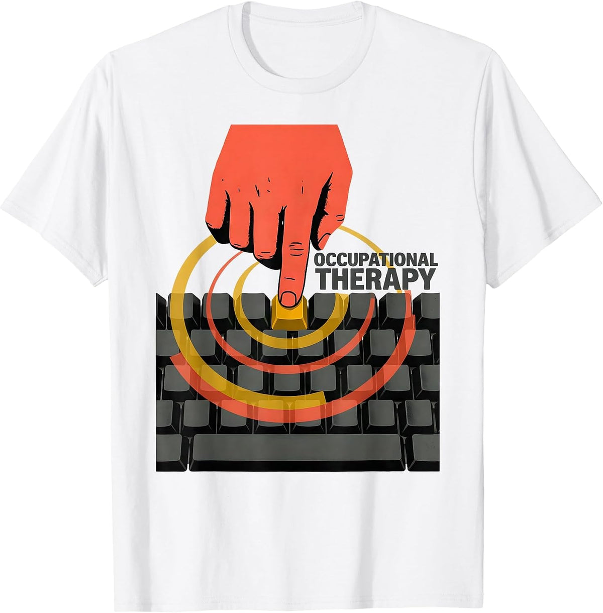 Men's Occupational Therapy Retro Adaptive Keyboard Pediatric OT T-Shirt - White