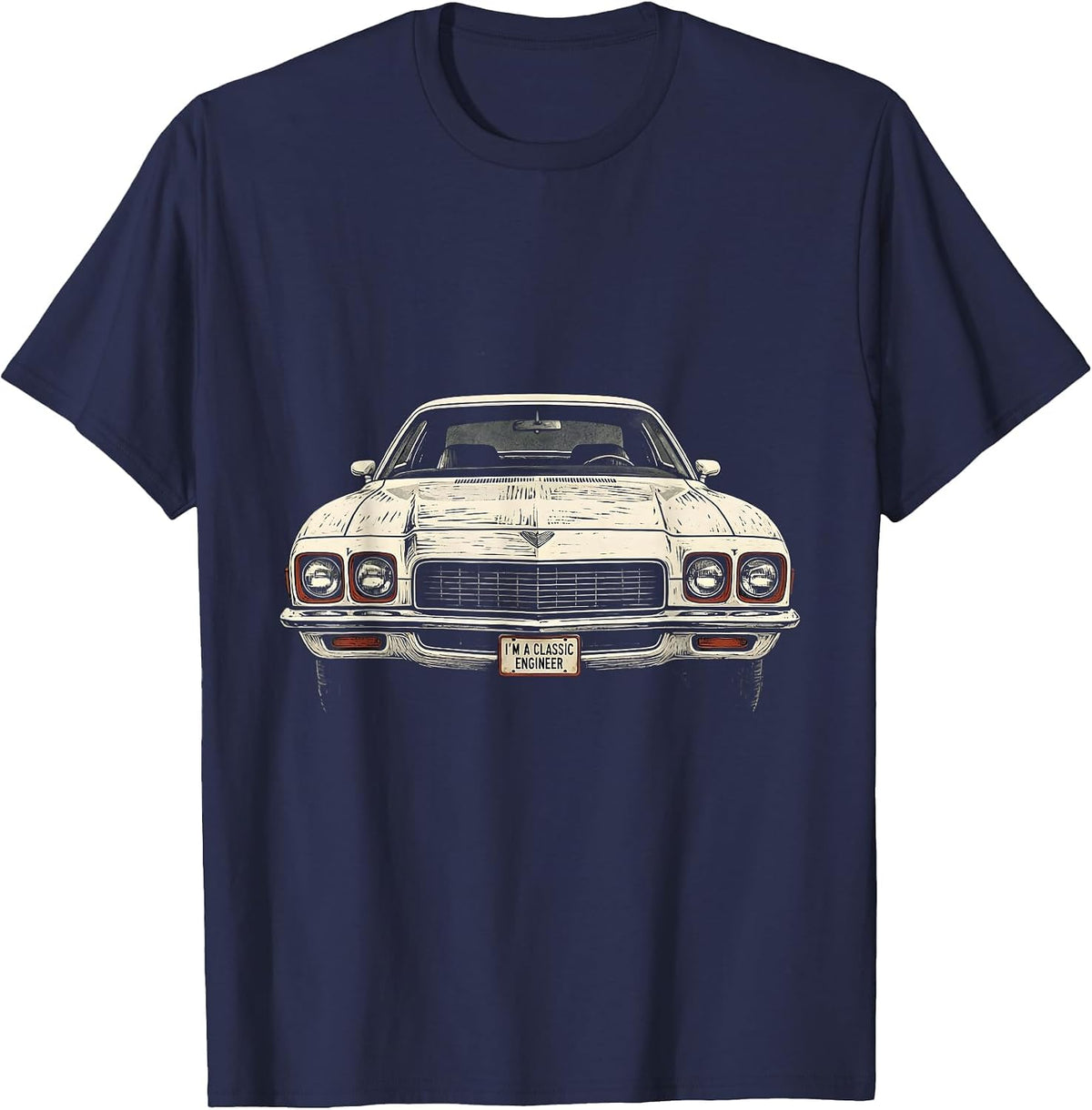 I'm A Classic Engineer Funny Grandpa Classic Car Guy T-Shirt - Navy Blue