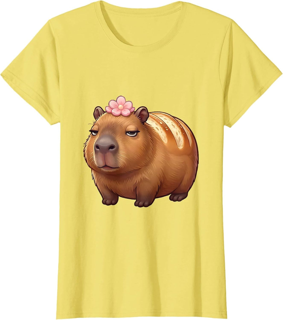 Cute Capybara Kawaii Animal Meme Humor T-Shirt - Lemon Yellow