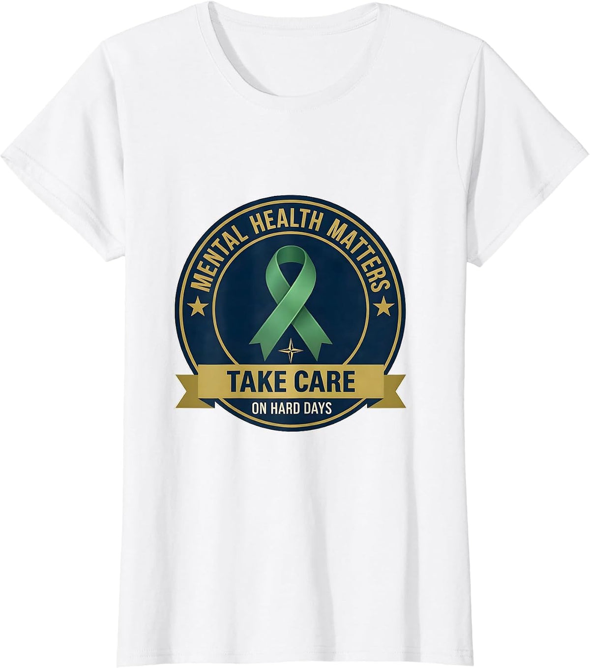 Take Care On Hard Days — Mental Health Matters Support T-Shirt - White