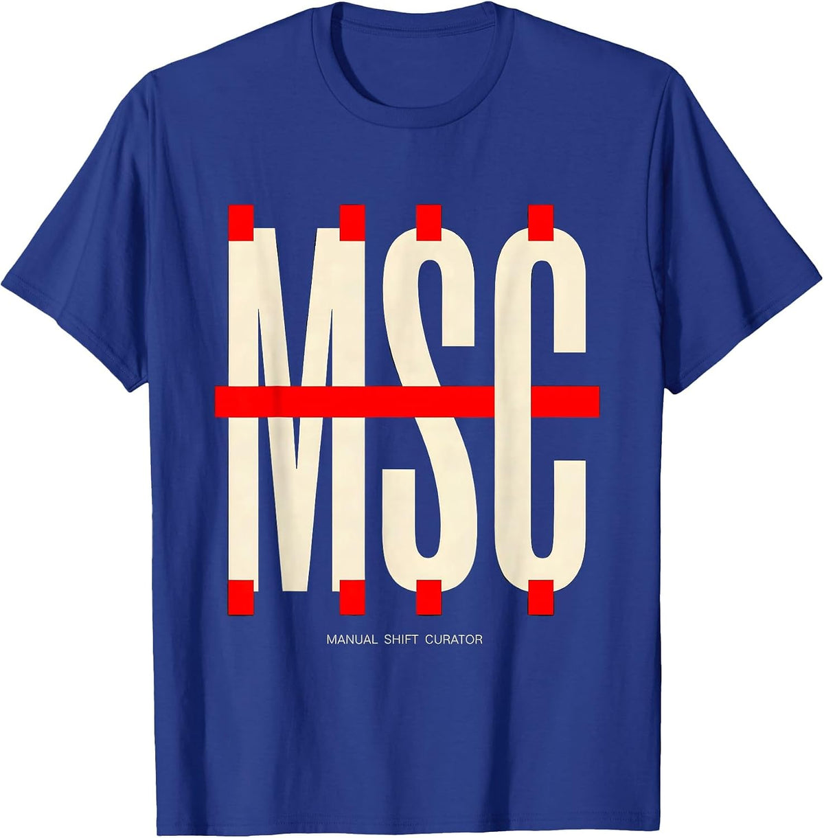 Manual Shift Curator Funny Manual Transmission Car T-Shirt - Royal Blue