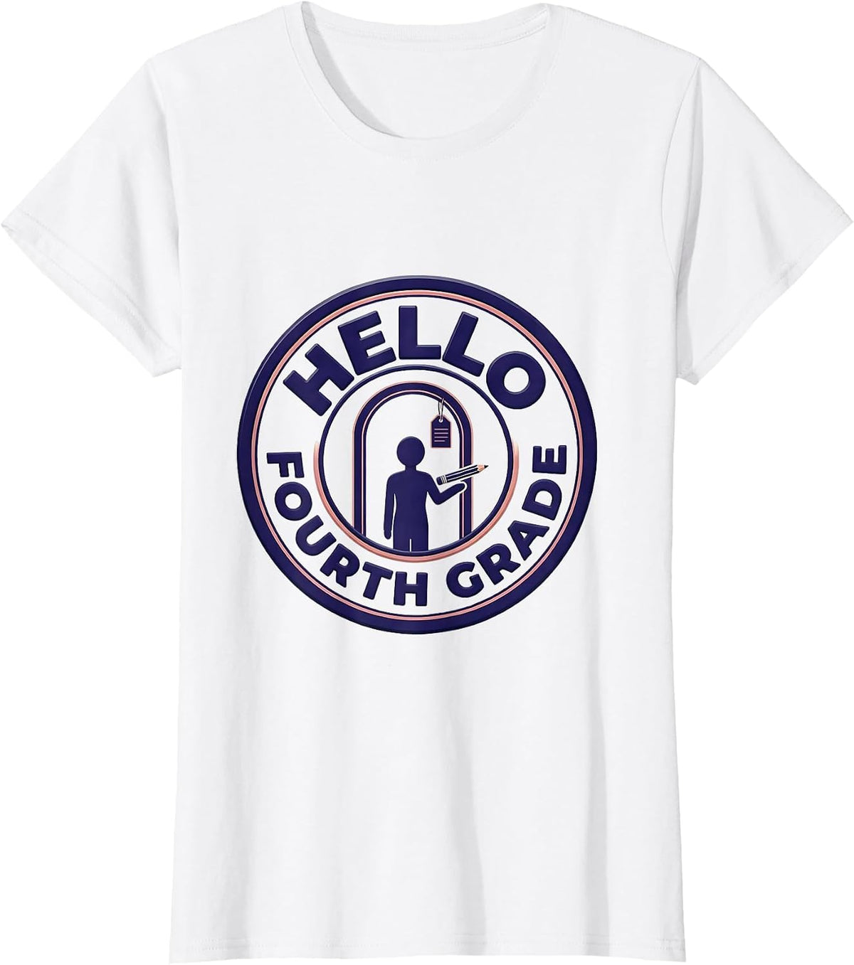 Hello Fourth Grade Playful First Day of School Back To T-Shirt - White