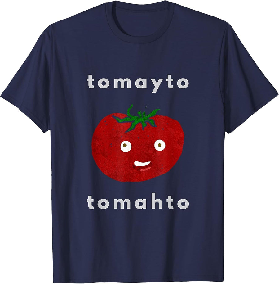 Tomato Tomayto Tomahto Pronunciation T-Shirt - Navy Blue