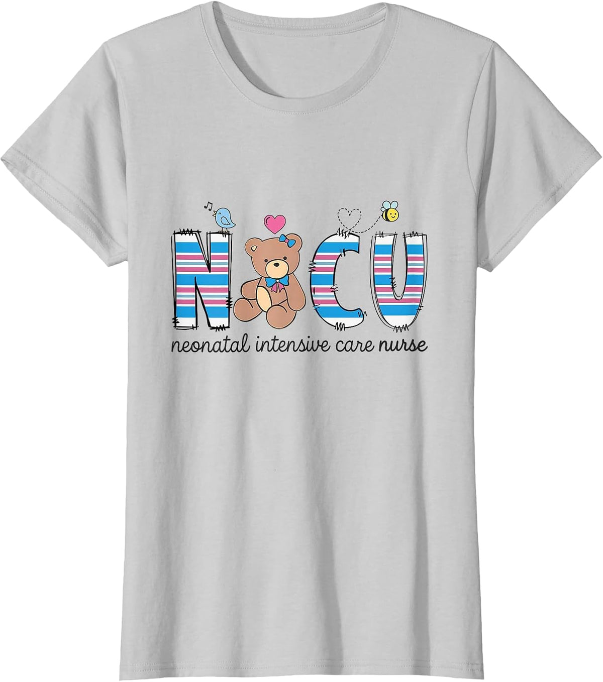 Women NICU Neonatal Intensive Care Nurse NICU Nurses Day T-Shirt - Silver Grey