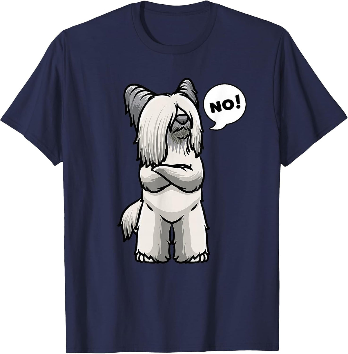 Skye Terrier Dog T-Shirt - Navy Blue