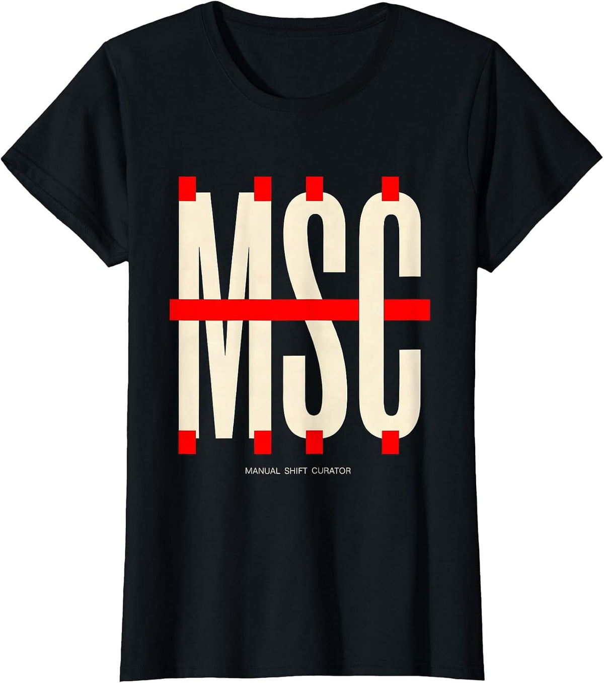 Manual Shift Curator Funny Manual Transmission Car T-Shirt - Black