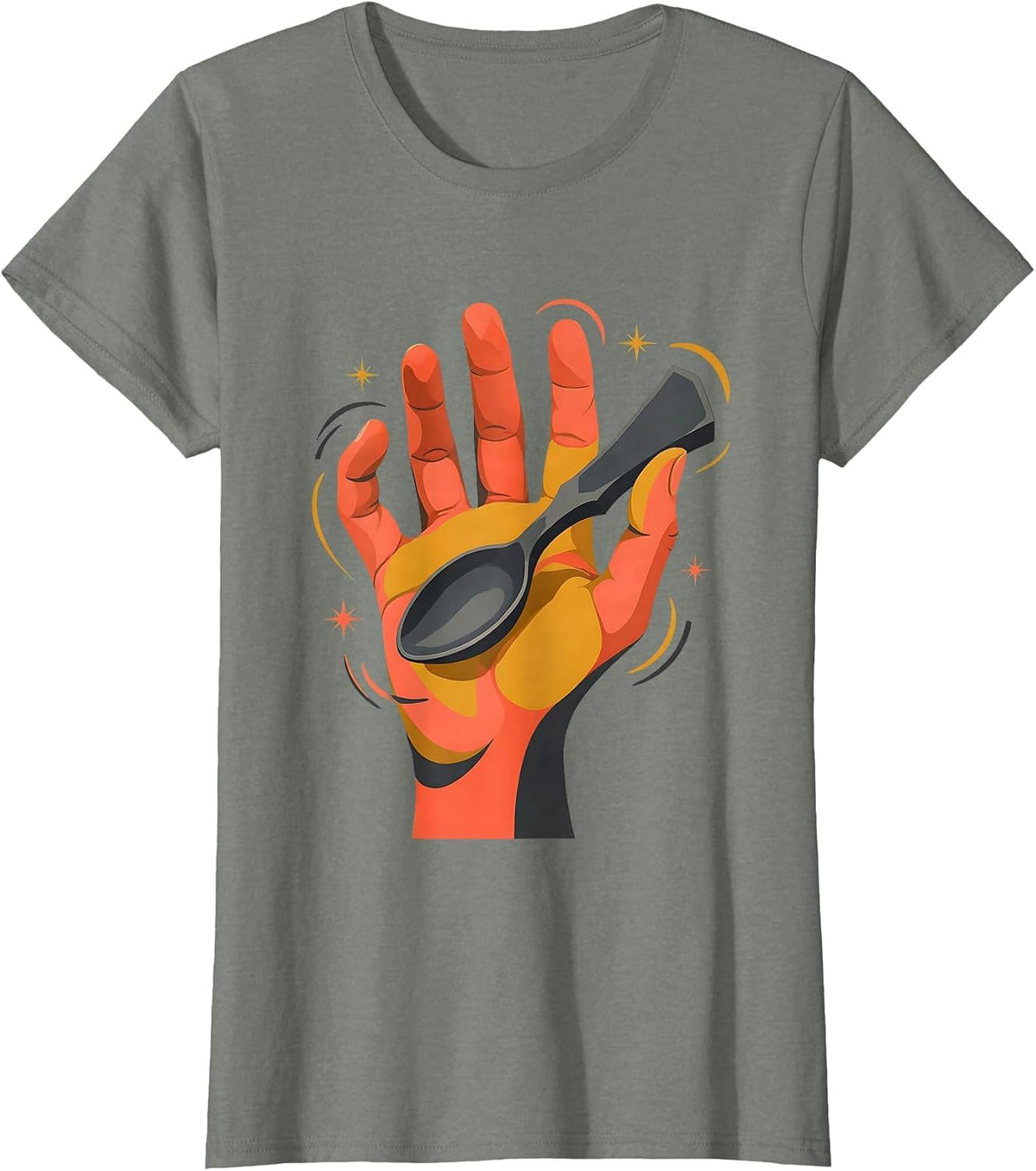 Occupational Therapy Adaptive Spoon Palm Graphic T-Shirt - Olive Heather