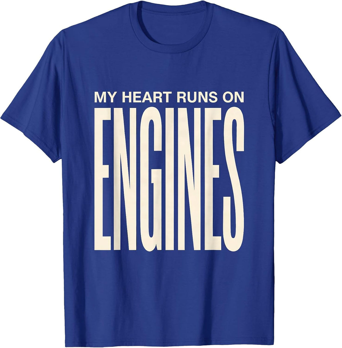 My Heart Runs On Engines Funny Car Guy Auto Mechanic Gift T-Shirt - Royal Blue