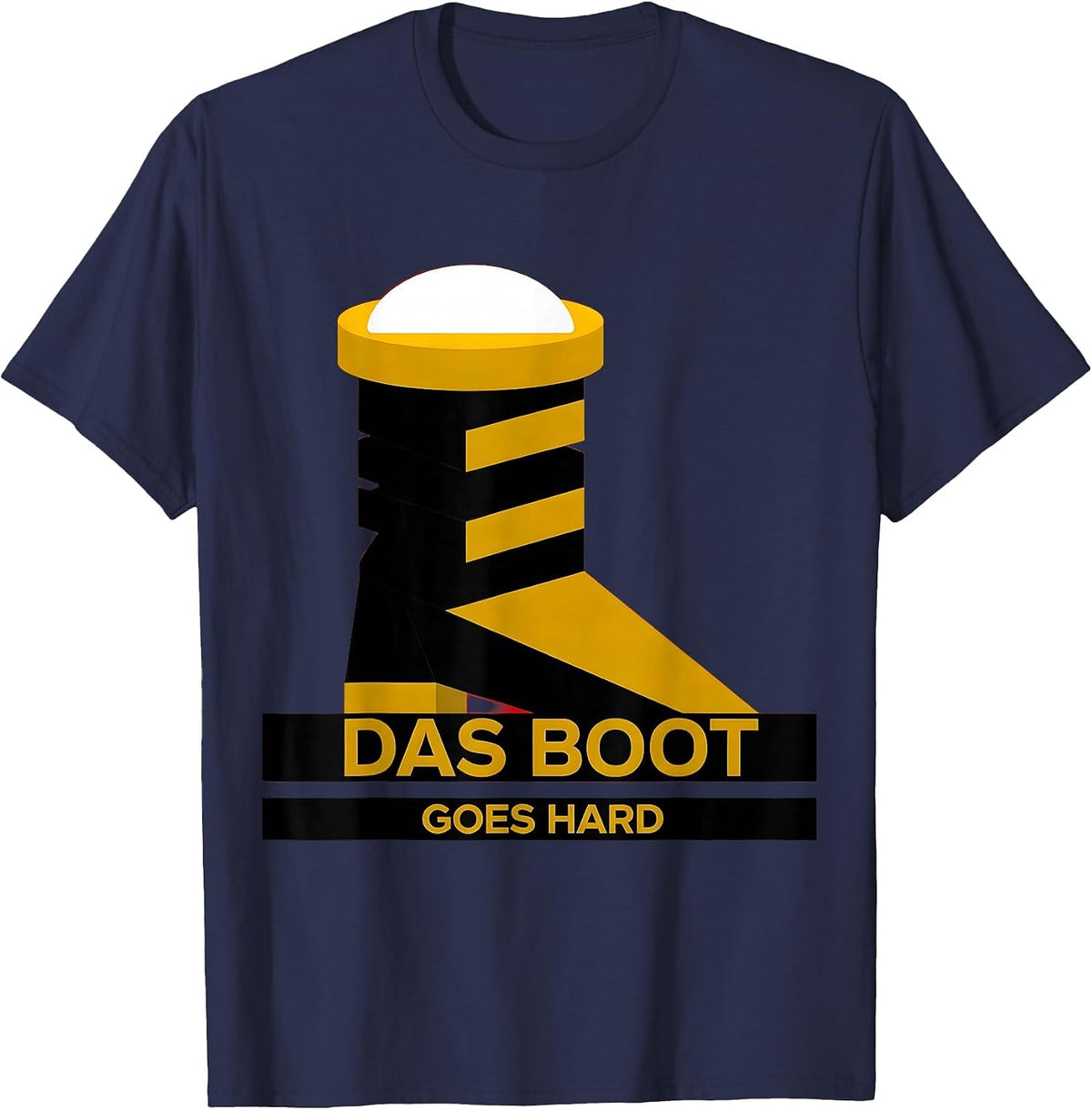 Das Boot Goes Hard Oktoberfest Design T-Shirt - Navy Blue