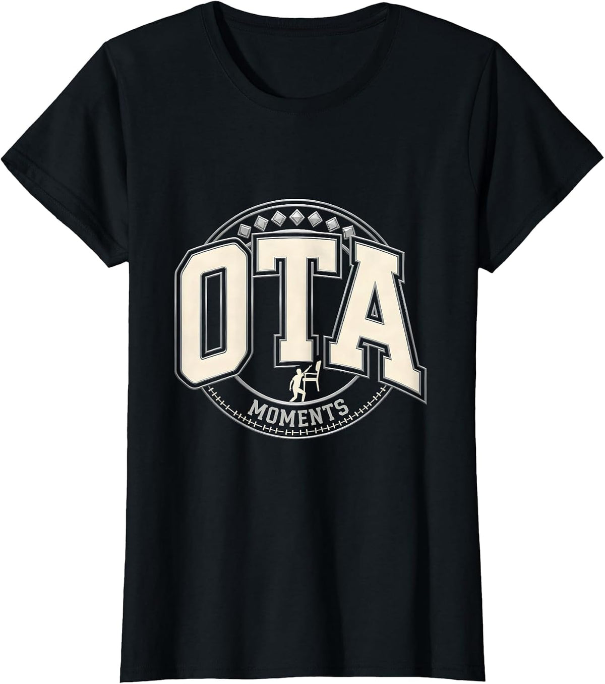 OTA Moments Sparkle Varsity Retro Occupational Therapy OT T-Shirt - Black
