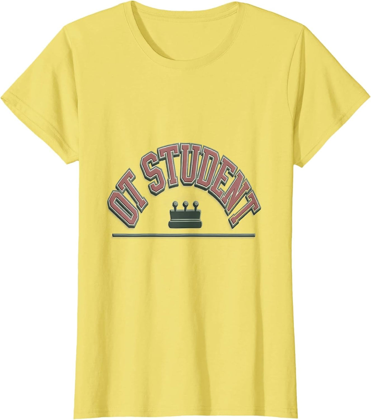 OT Student Bold Collegiate Occupational Therapy OT Month T-Shirt - Lemon Yellow