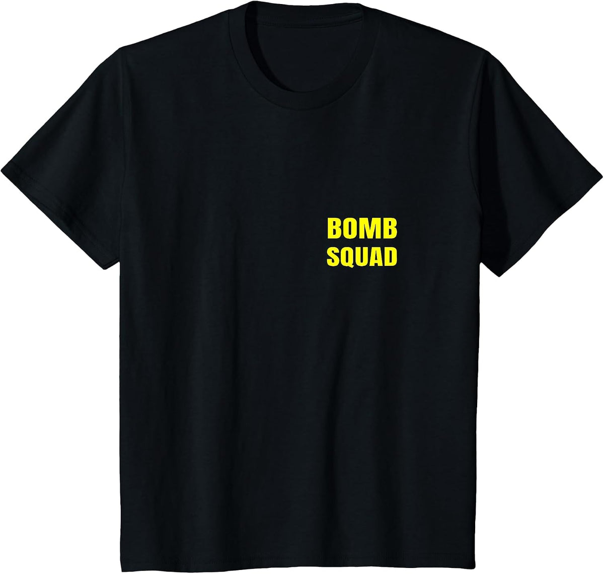 Bomb Squad Front and Back Dual Side Print Police Uniform T-Shirt - Black