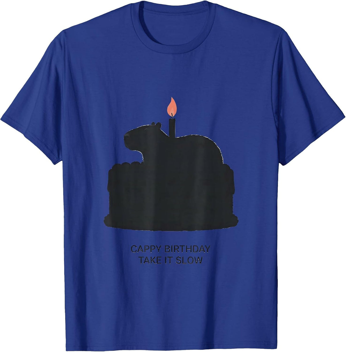 Cappy Birthday Take It Slow Cute Capybara Birthday Pun T-Shirt - Royal Blue