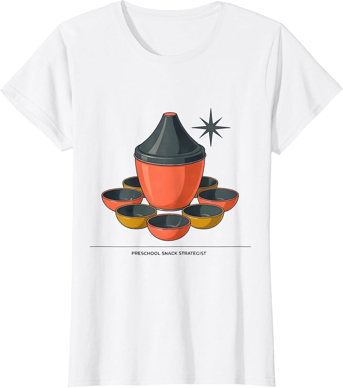 Women's Preschool Snack Strategist Funny Daycare Provider Childcare T-Shirt - White