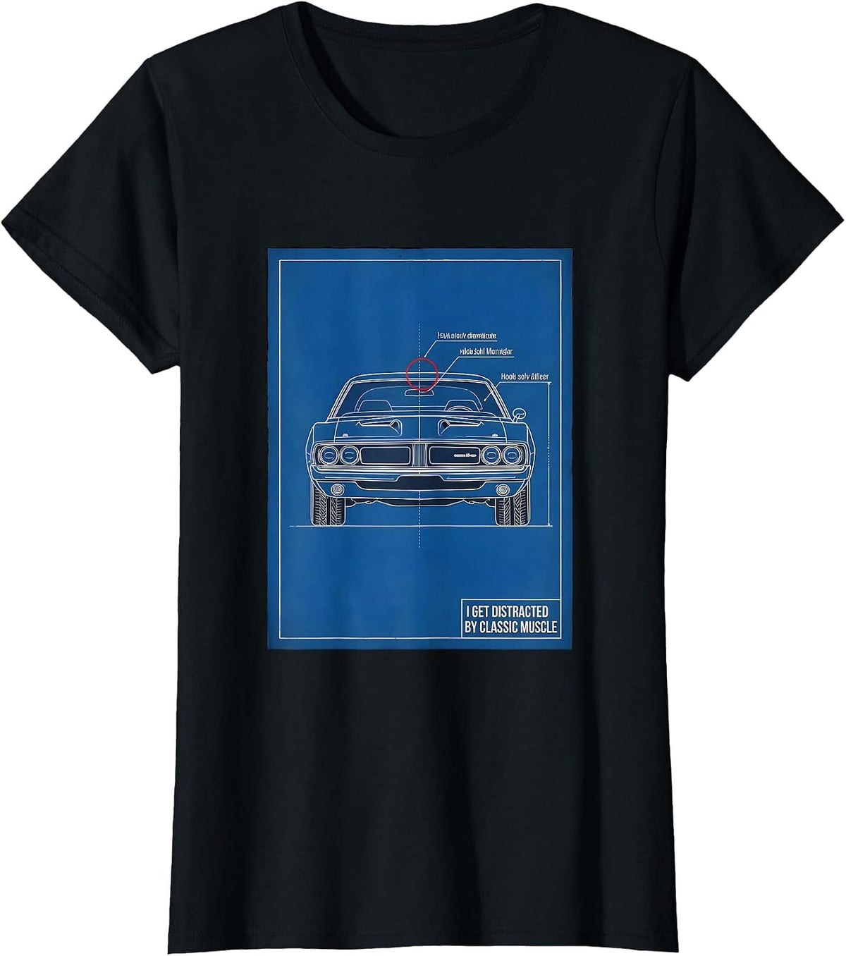 I Get Distracted By Classic Muscle Vintage Retro Car T-Shirt - Black