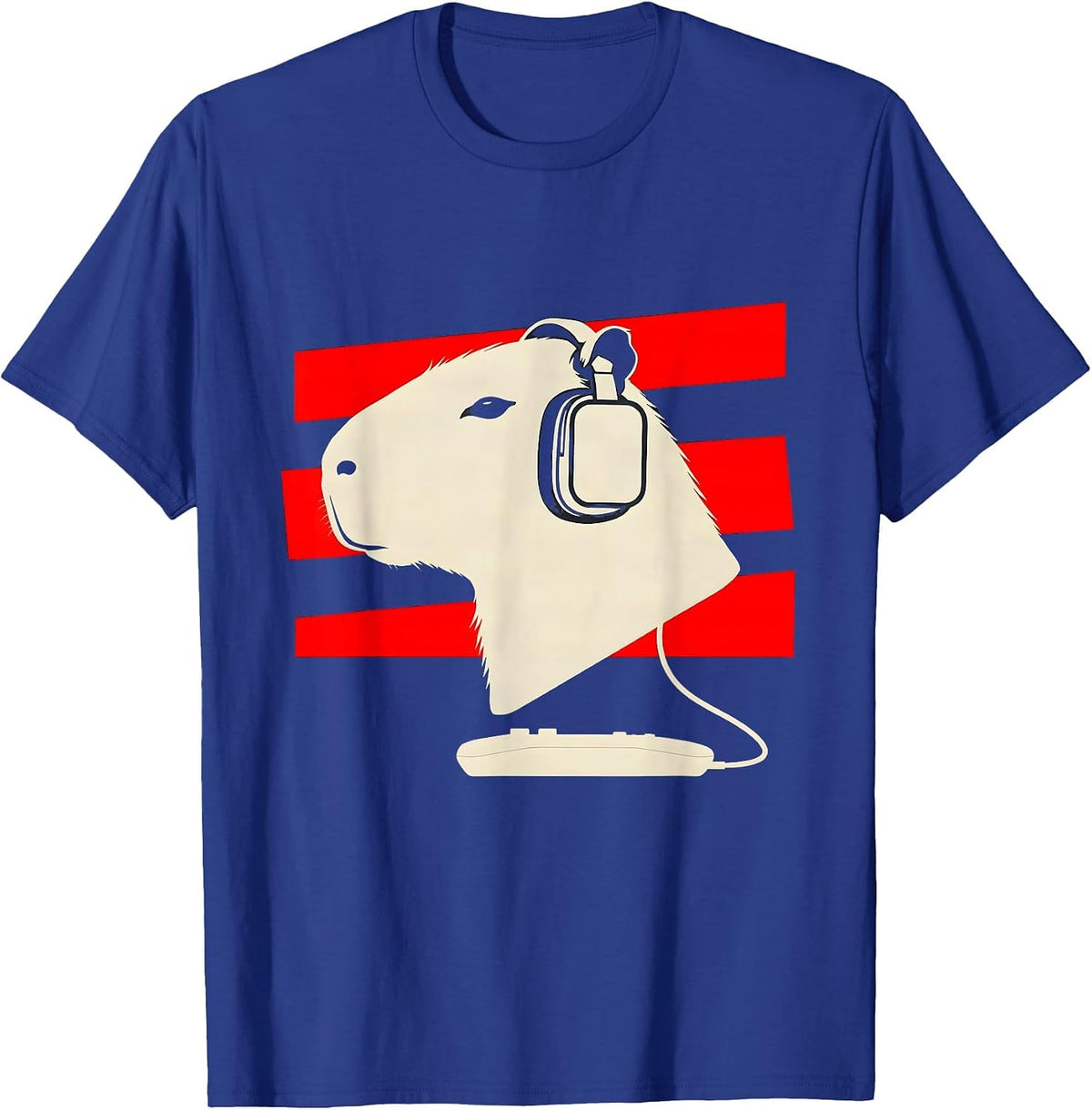 Men's Capybara Gamer Bruh Meme Humor Minimalist T-Shirt - Royal Blue