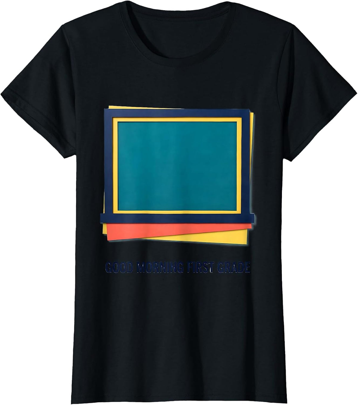 Good Morning First Grade Paper Cutout Back To School T-Shirt - Black