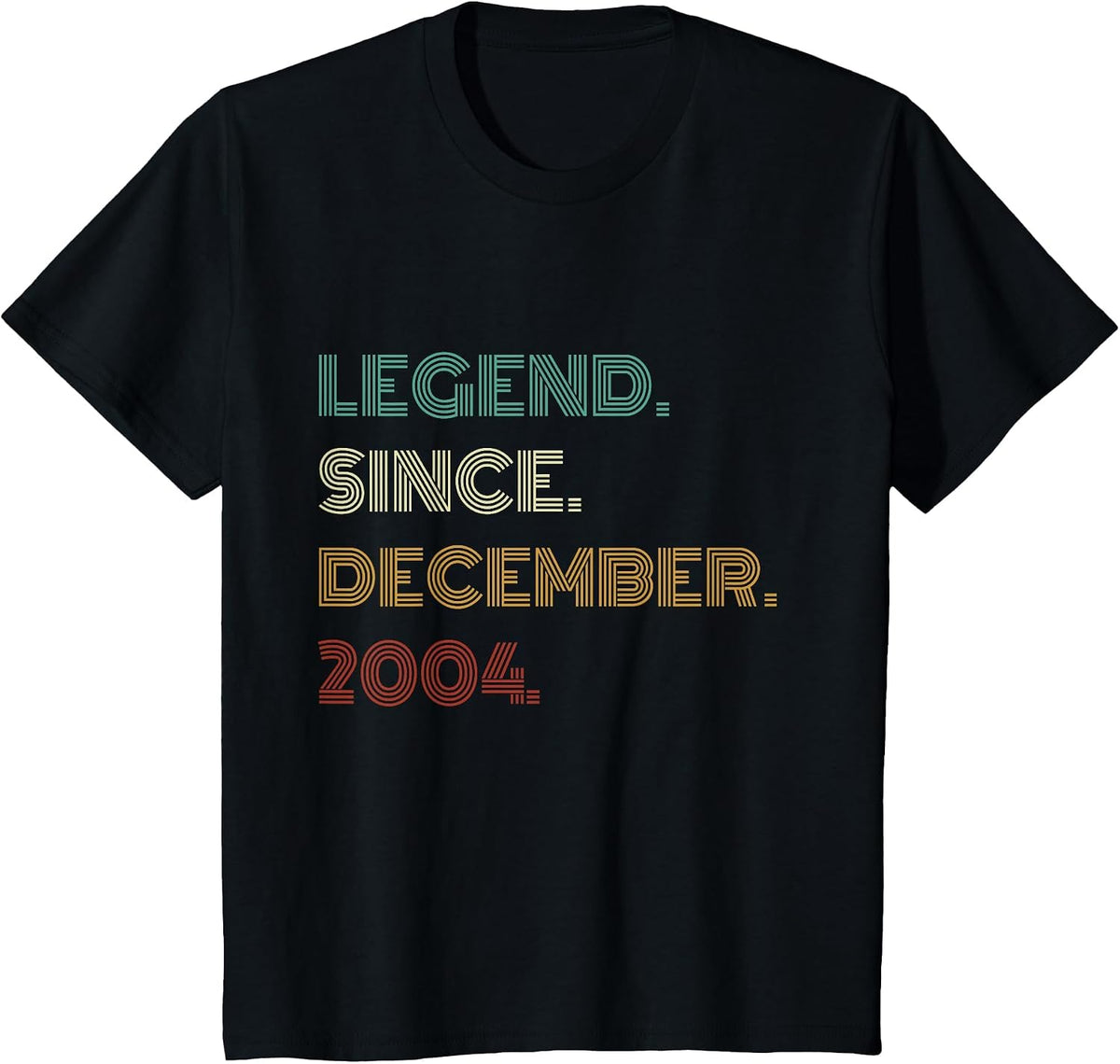 22 Years Old Legend Since December 2004 22nd Birthday T-Shirt - Black