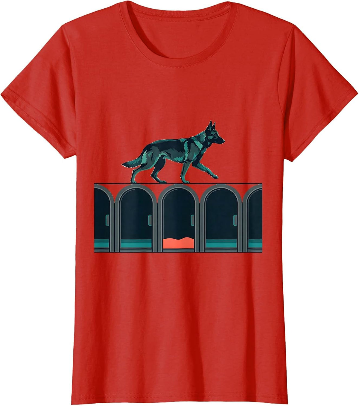 Belgian Malinois Dog Breed Humor Kennel Empty Bay T-Shirt - Red