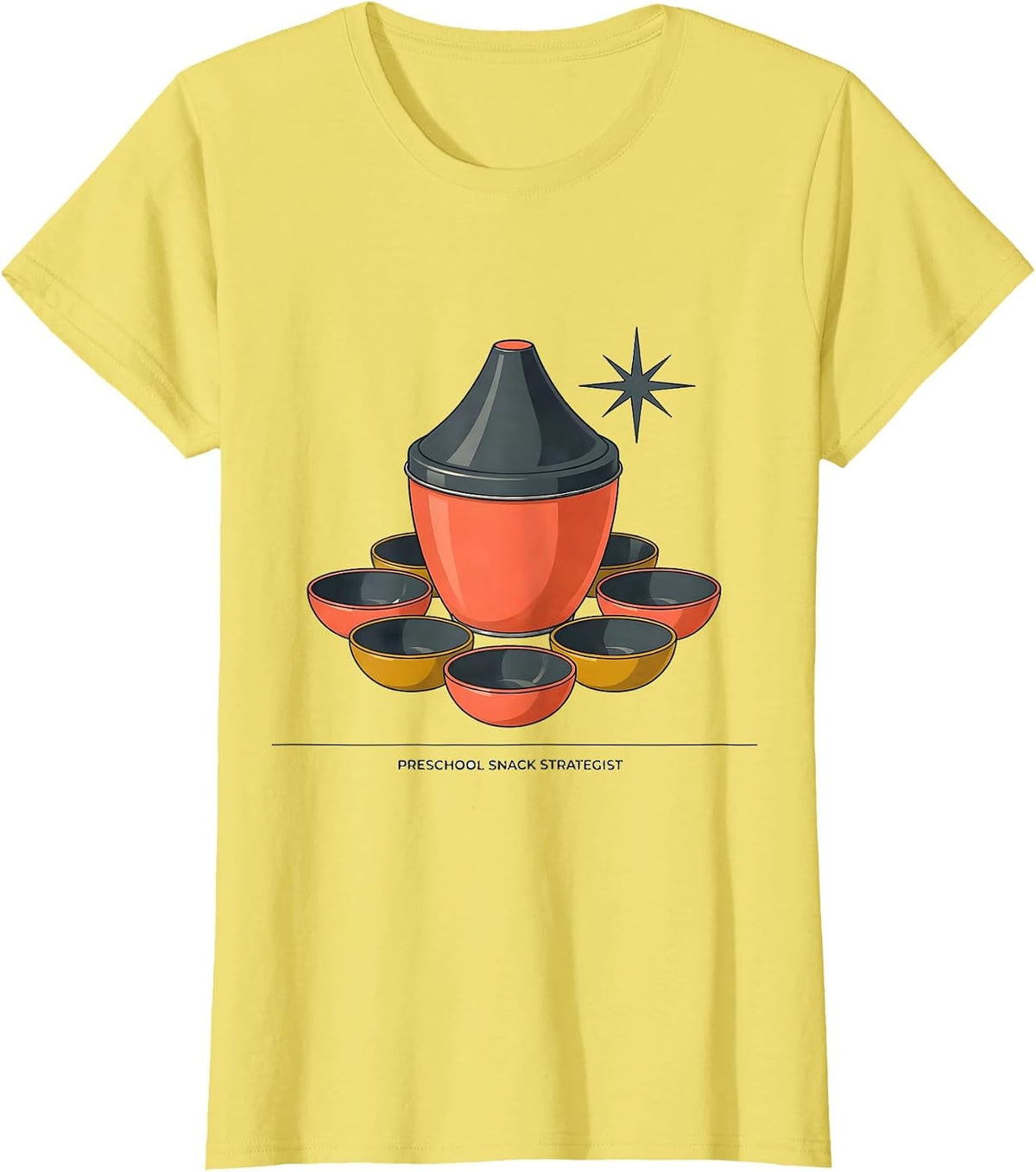 Women's Preschool Snack Strategist Funny Daycare Provider Childcare T-Shirt - Lemon Yellow