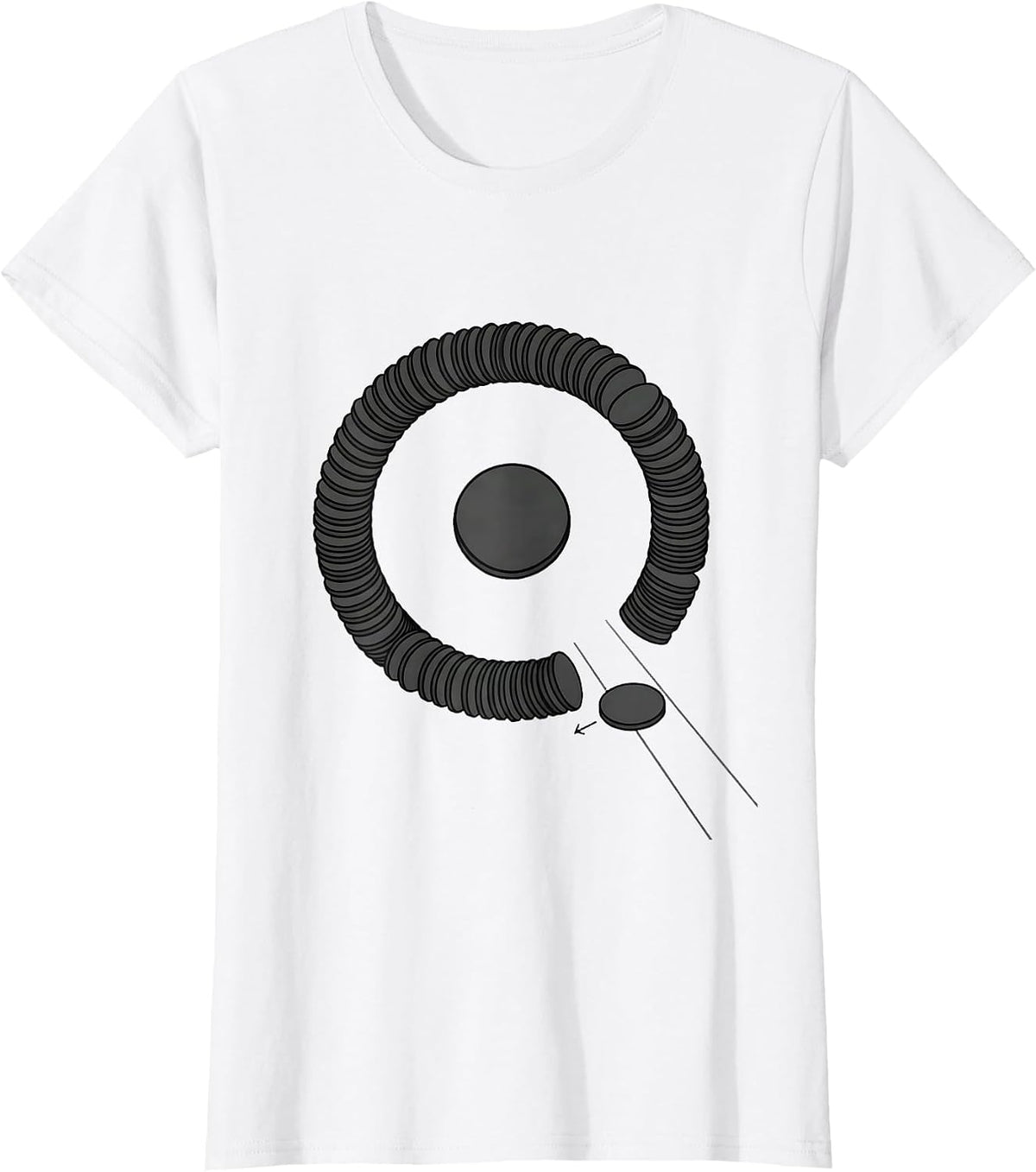 Dot Circle Gap Chemistry Pun Science Nerd Humor T-Shirt - White