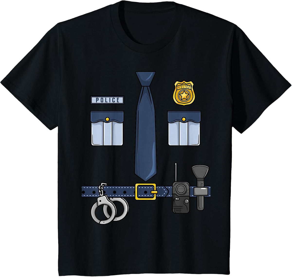 Halloween Policeman Costume Halloween Police Officer Costume T-Shirt - Black