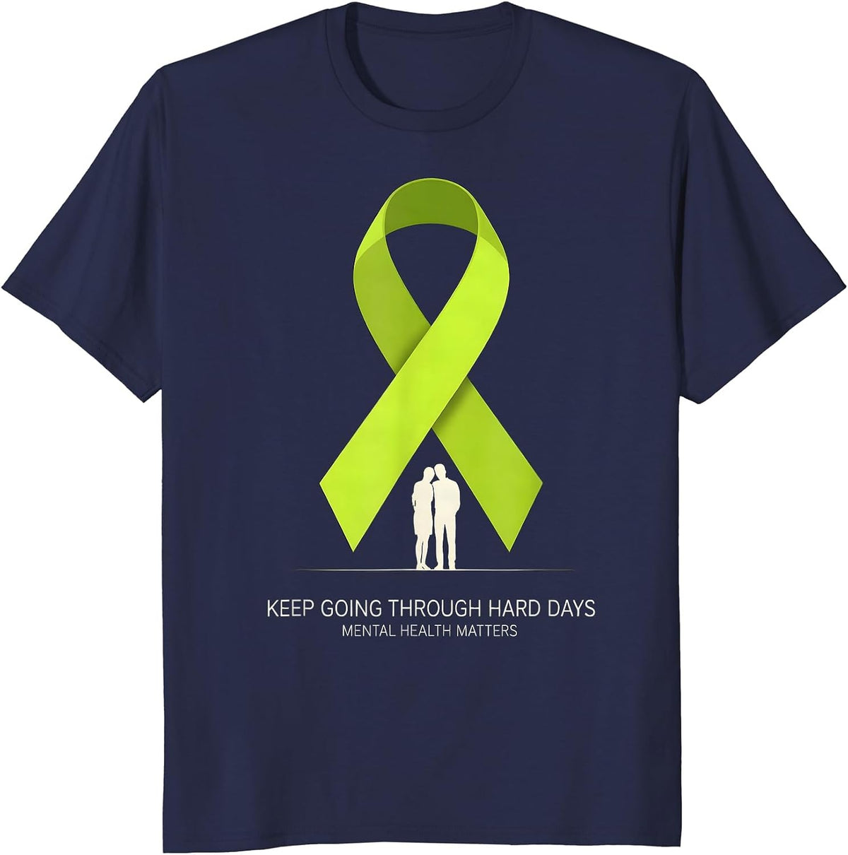 Men's Keep Going Through Hard Days Mental Health Matters T-Shirt - Navy Blue