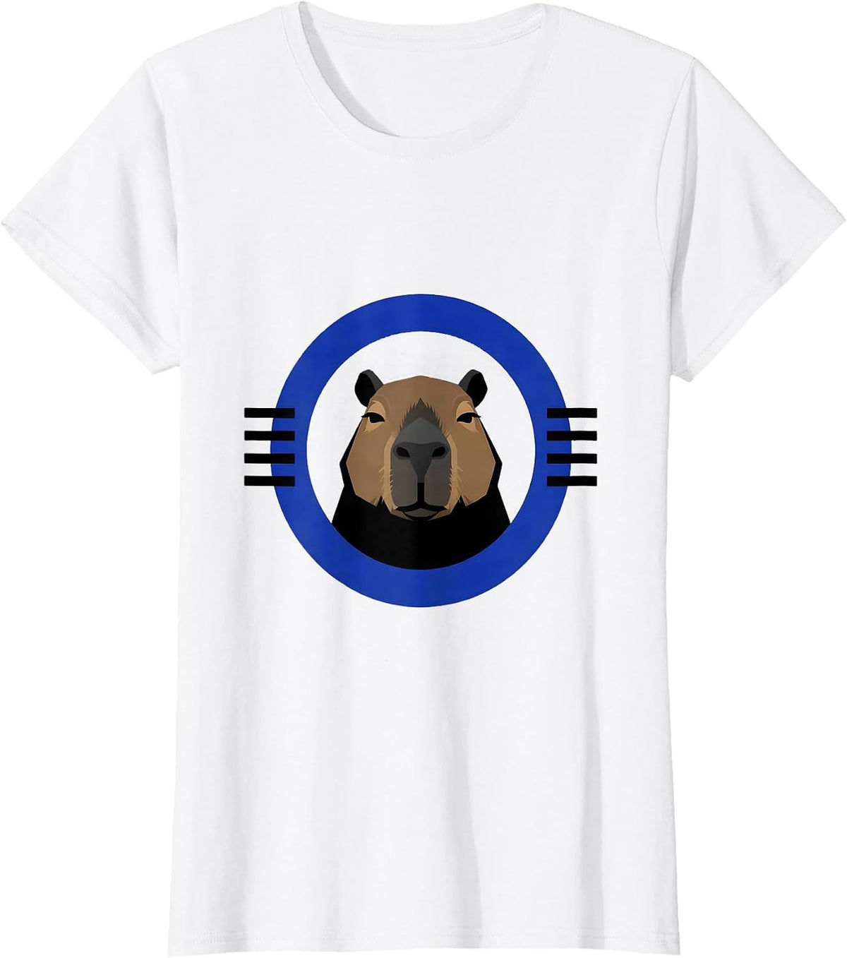 Capybara Badge Funny Animal Humor Meme T-Shirt - White