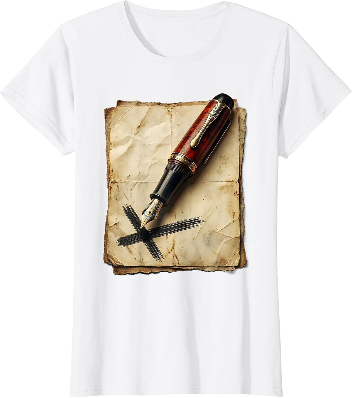 English Teacher Red Pen Correction Graphic T-Shirt - White