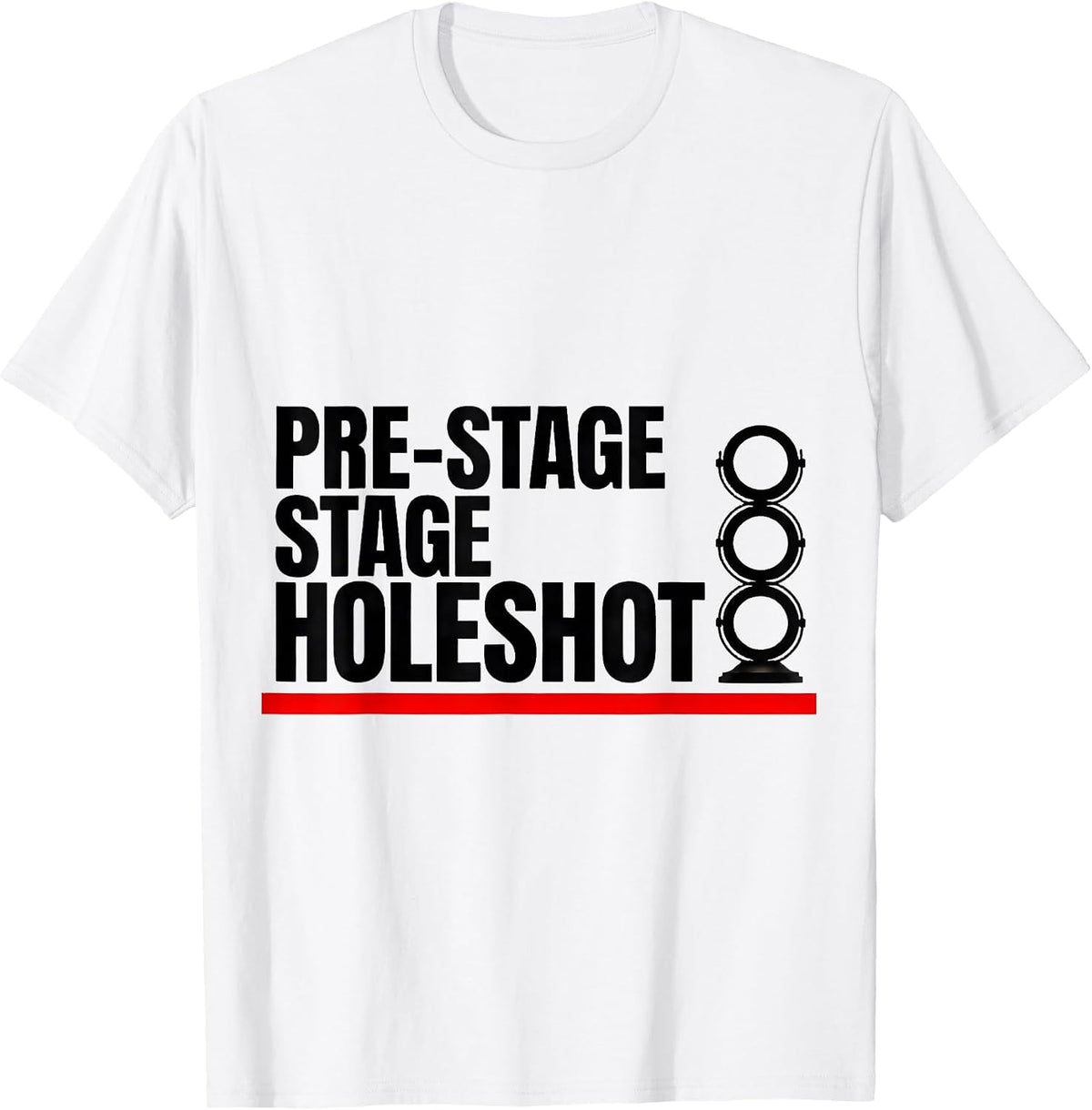 Men's Pre-Stage. Stage. Holeshot Patriotic Drag Racing Checkered T-Shirt - White