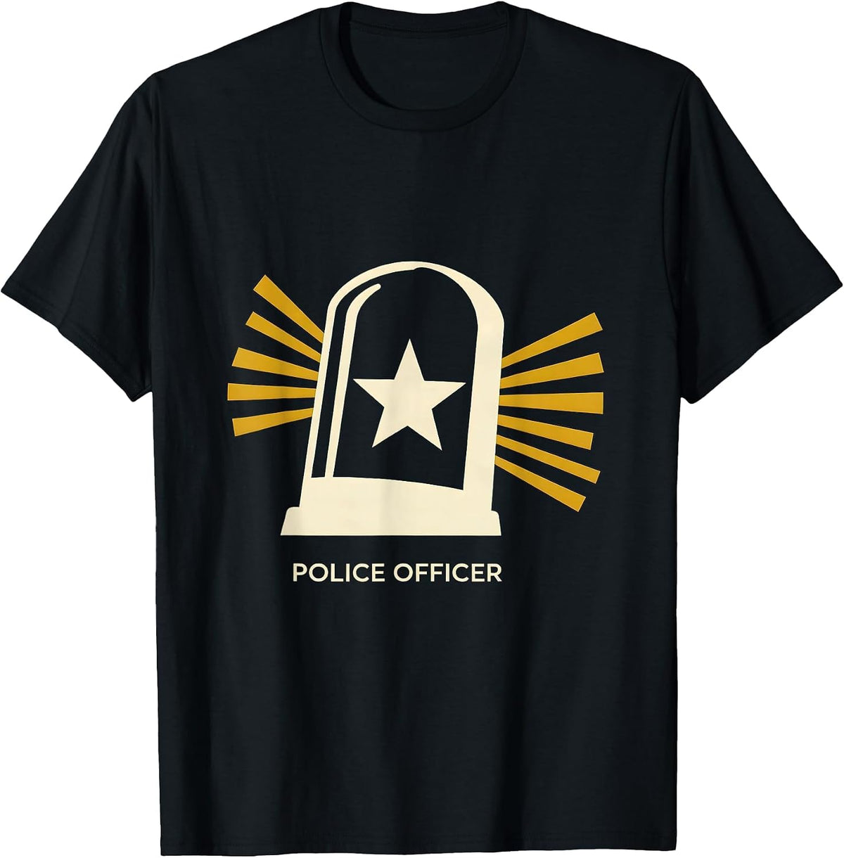 Men's Police Officer Midcentury Modern Halloween Costume Humor T-Shirt - Black
