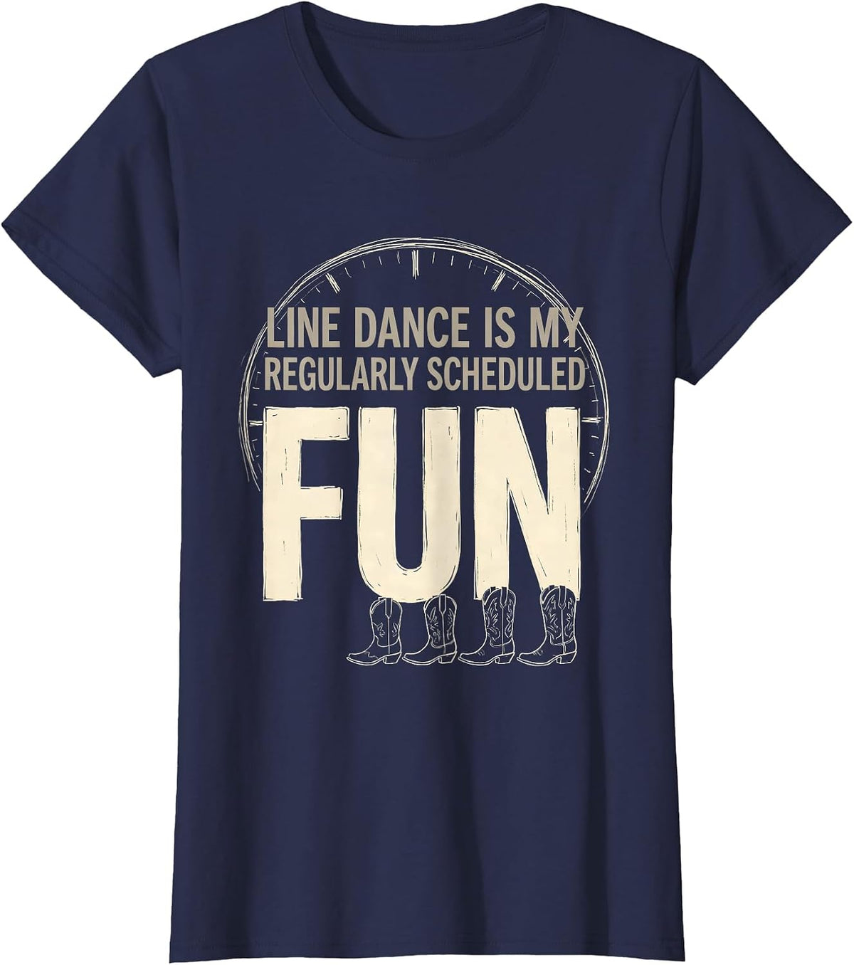 Women's Line Dance Is My Regularly Scheduled Fun Funny T-Shirt - Navy Blue