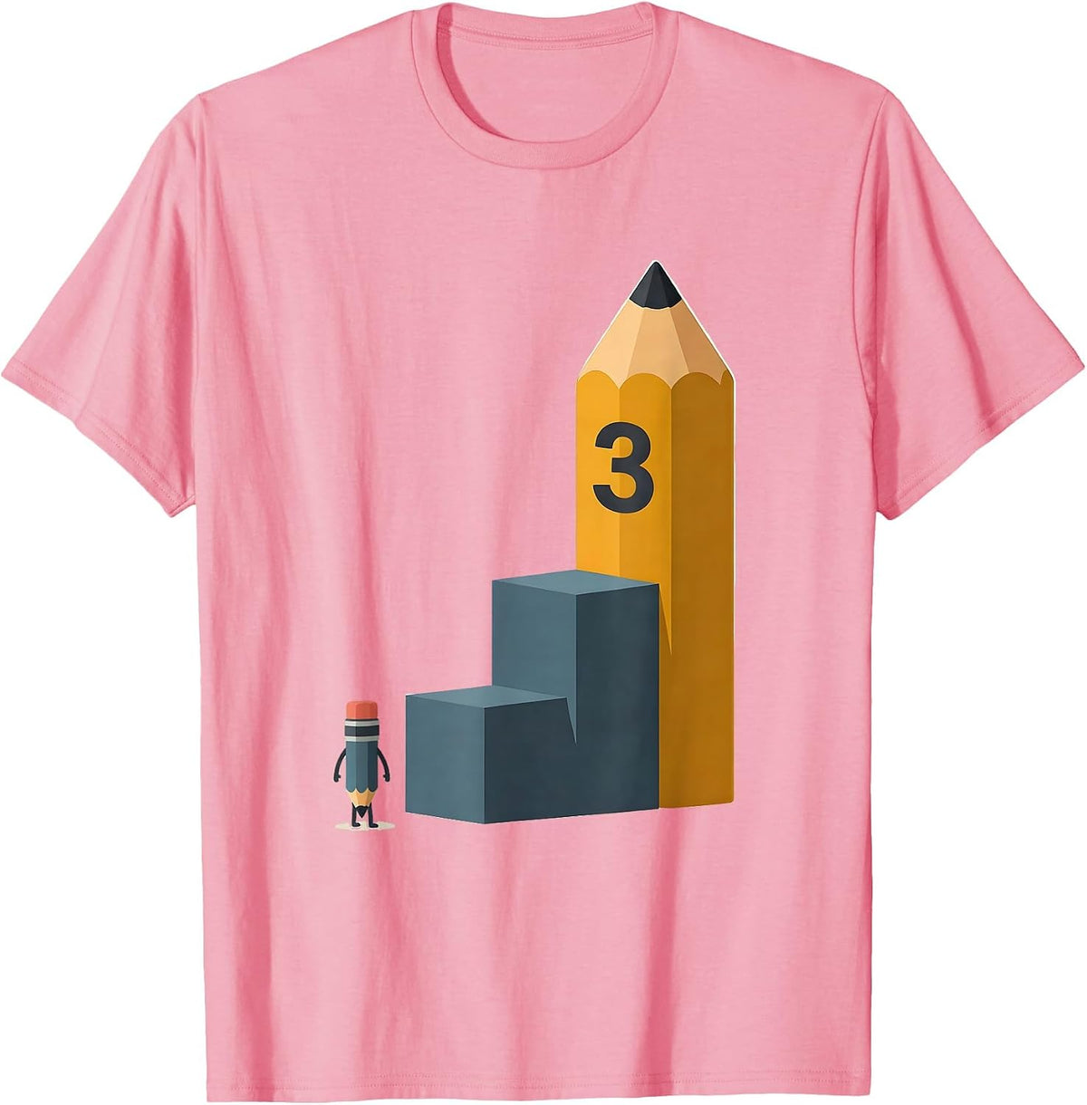 Men's 3 Back To School First Day Of School Teacher Student T-Shirt - Pink