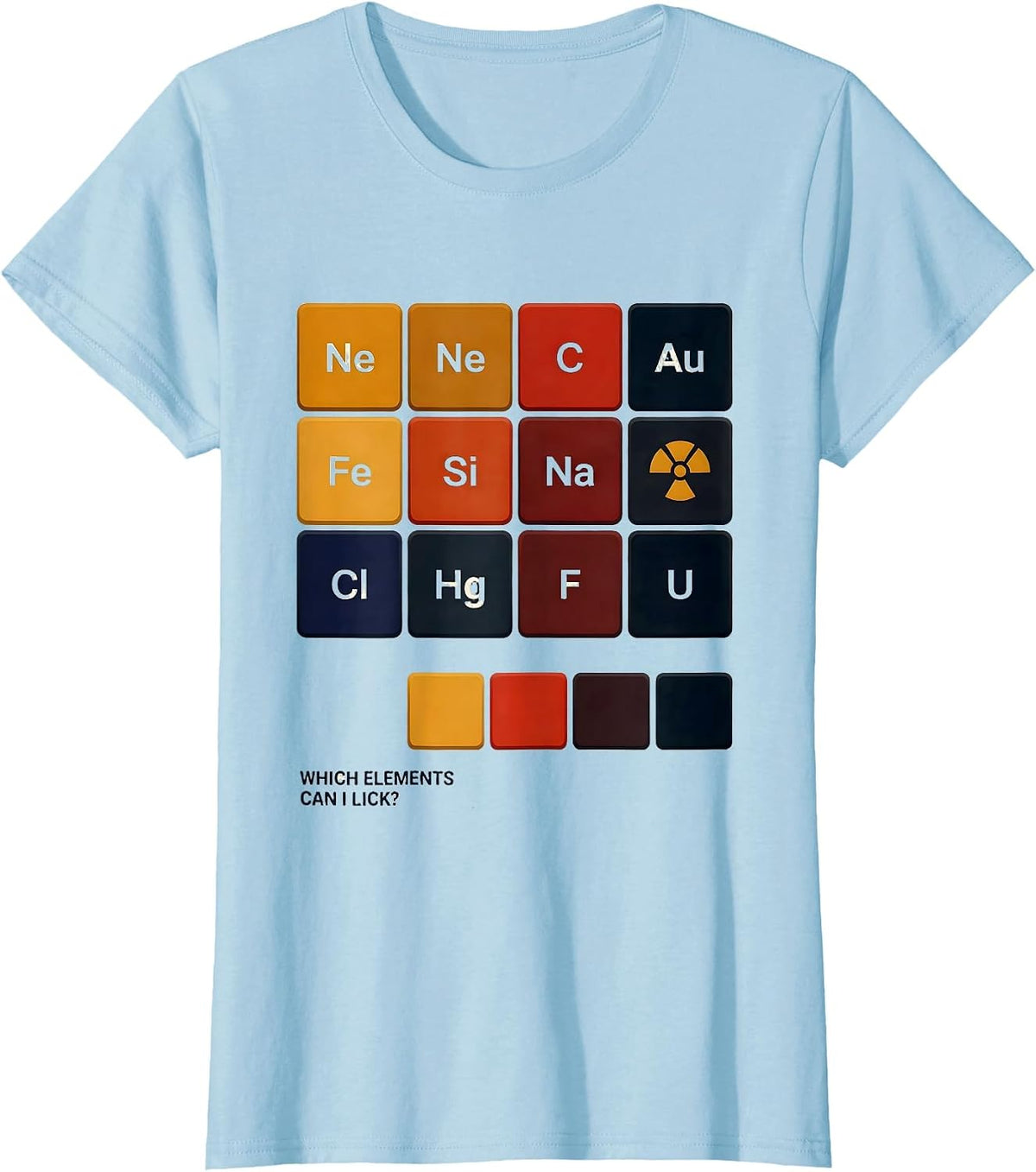 Women's Which Elements Can I Lick Funny Periodic Table Science T-Shirt - Baby Blue