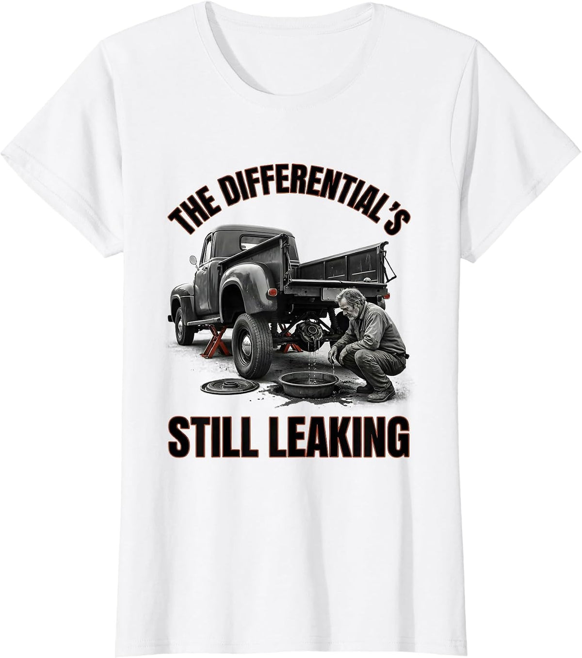 the differential's still leaking Funny Car Guy Classic T-Shirt - White