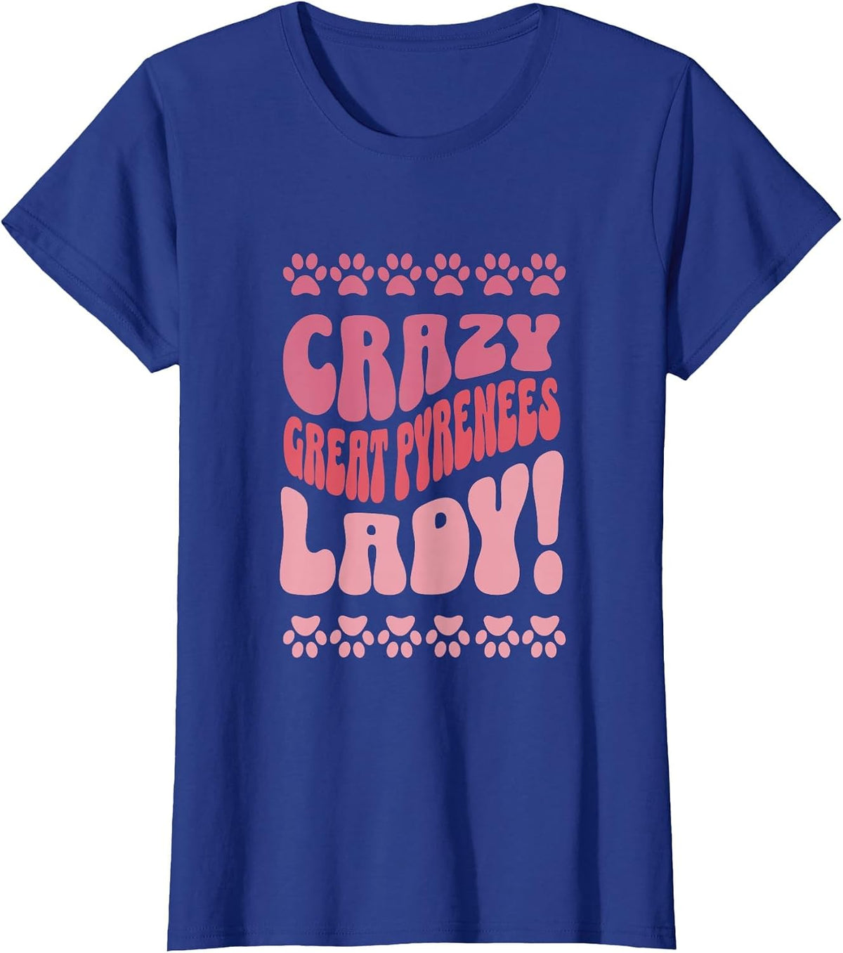 Crazy Boston Terrier Lady Design for Dog Lovers T-Shirt - Royal Blue