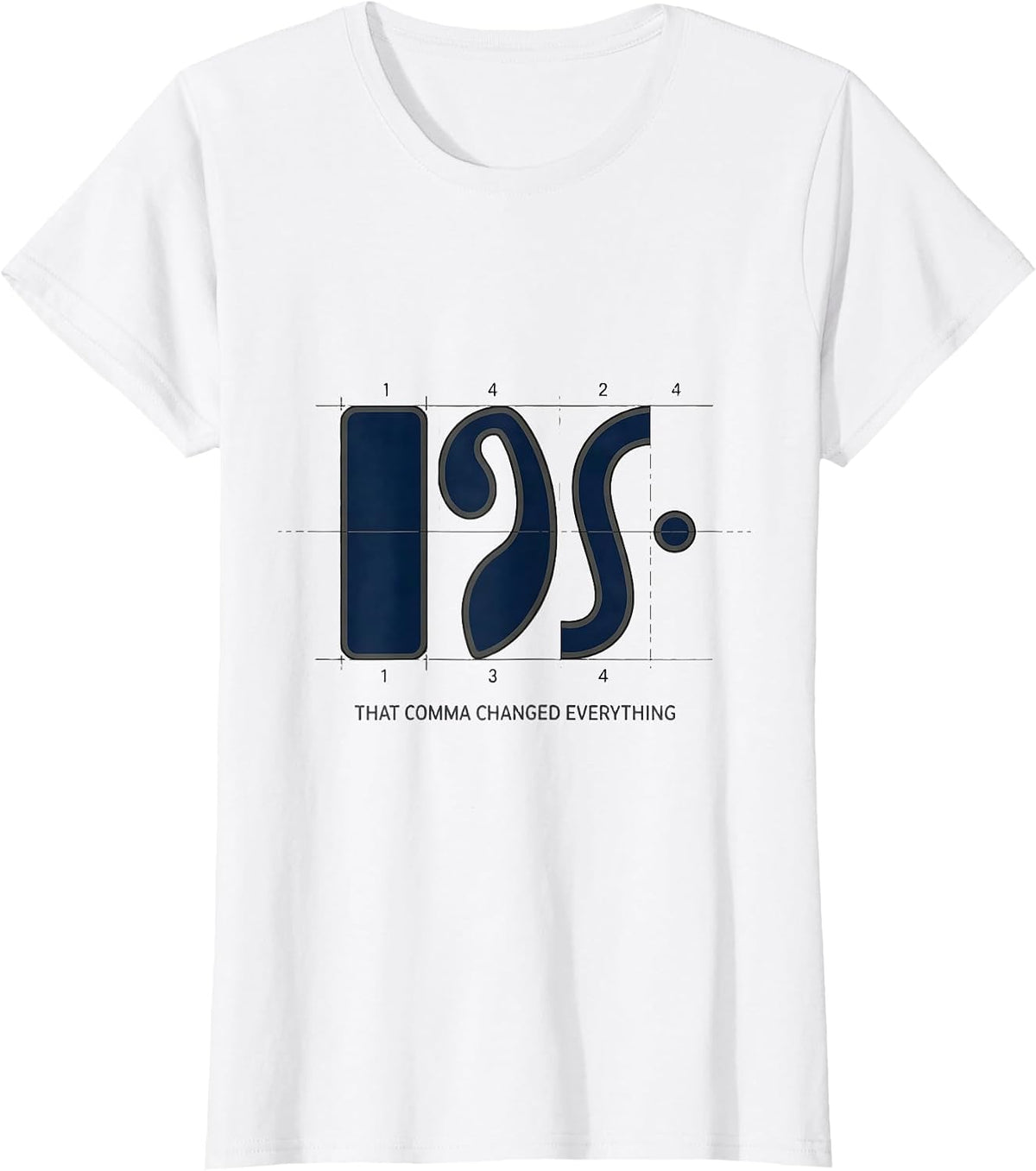 That Comma Changed Everything Funny Grammar Teacher English T-Shirt - White