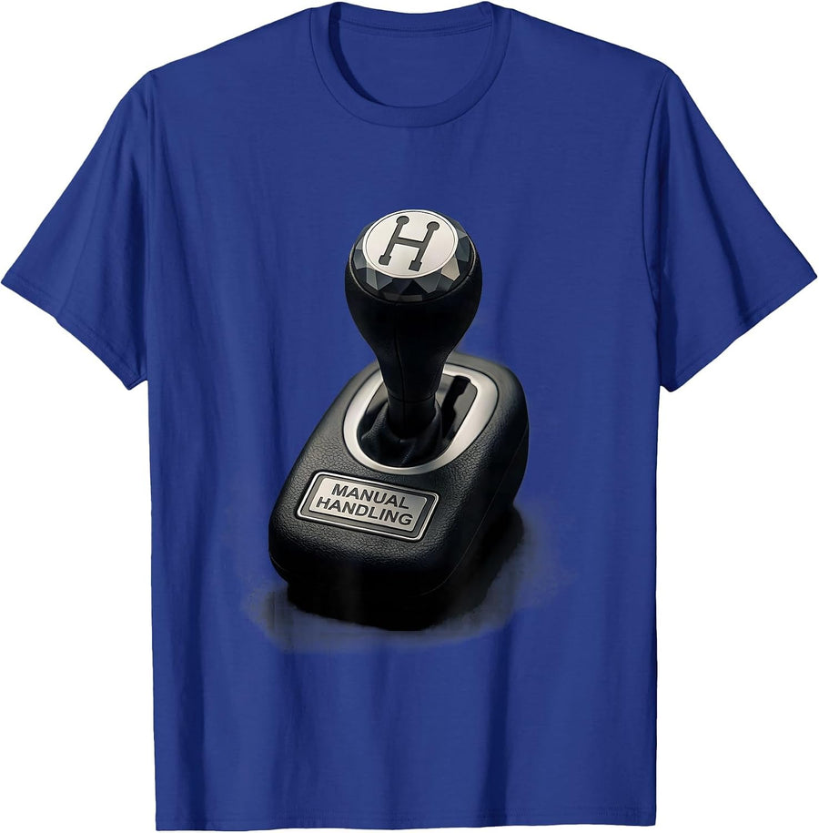 Manual Handling Minimalist Manual Transmission Car T-Shirt - Royal Blue