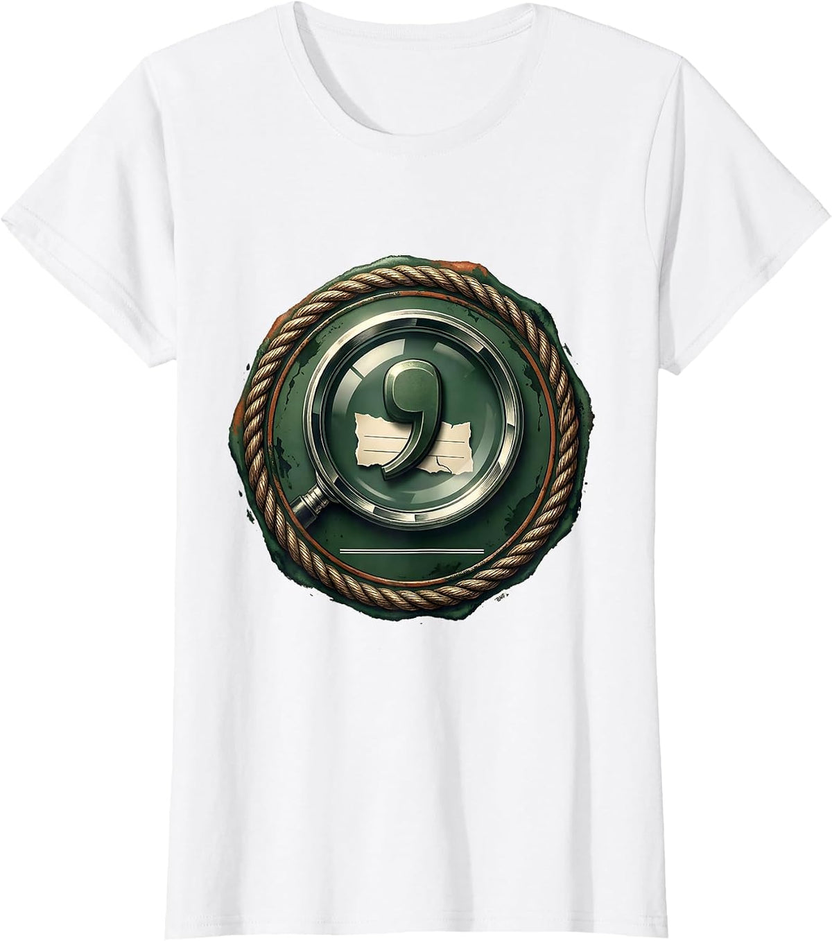 Vintage Grammar Teacher Punctuation Seal Badge T-Shirt - White