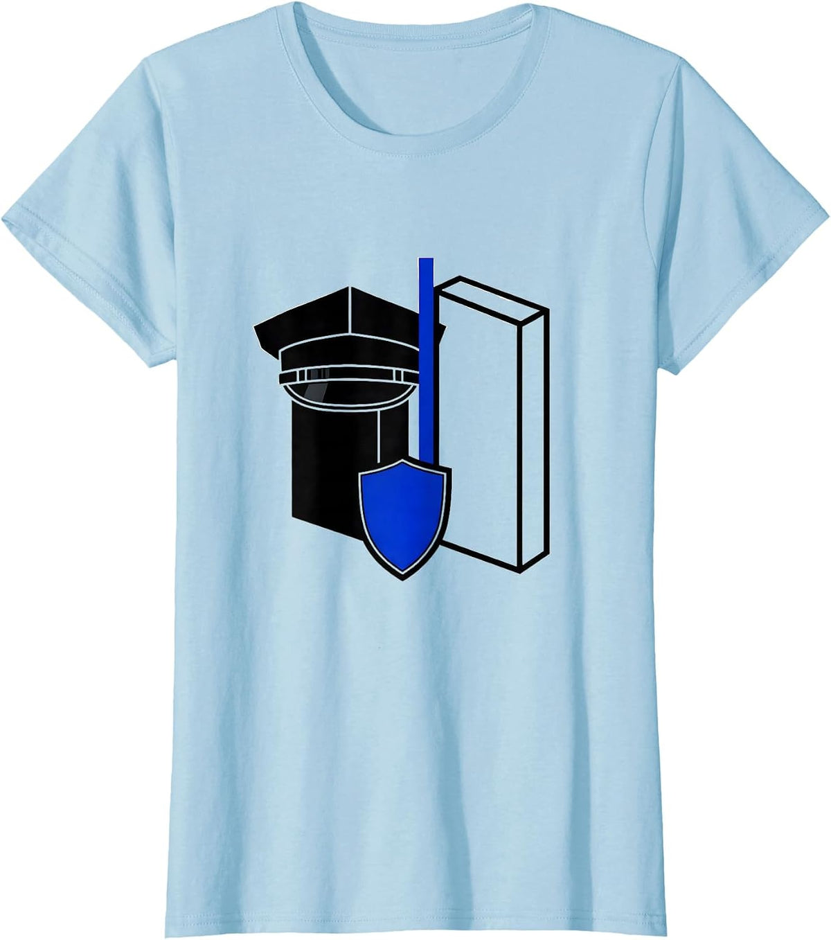 Police Cap Thin Blue Line Back the Blue Supporter T-Shirt - Baby Blue