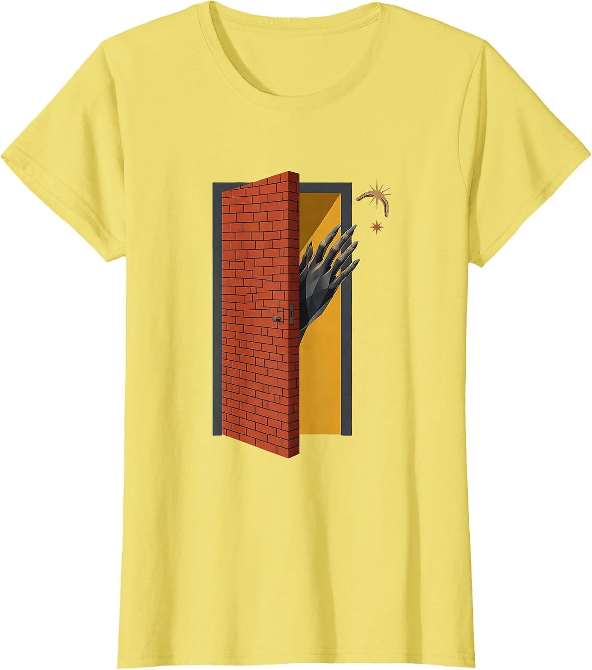 Occupational Therapy Hand Opening Door Graphic T-Shirt - Lemon Yellow