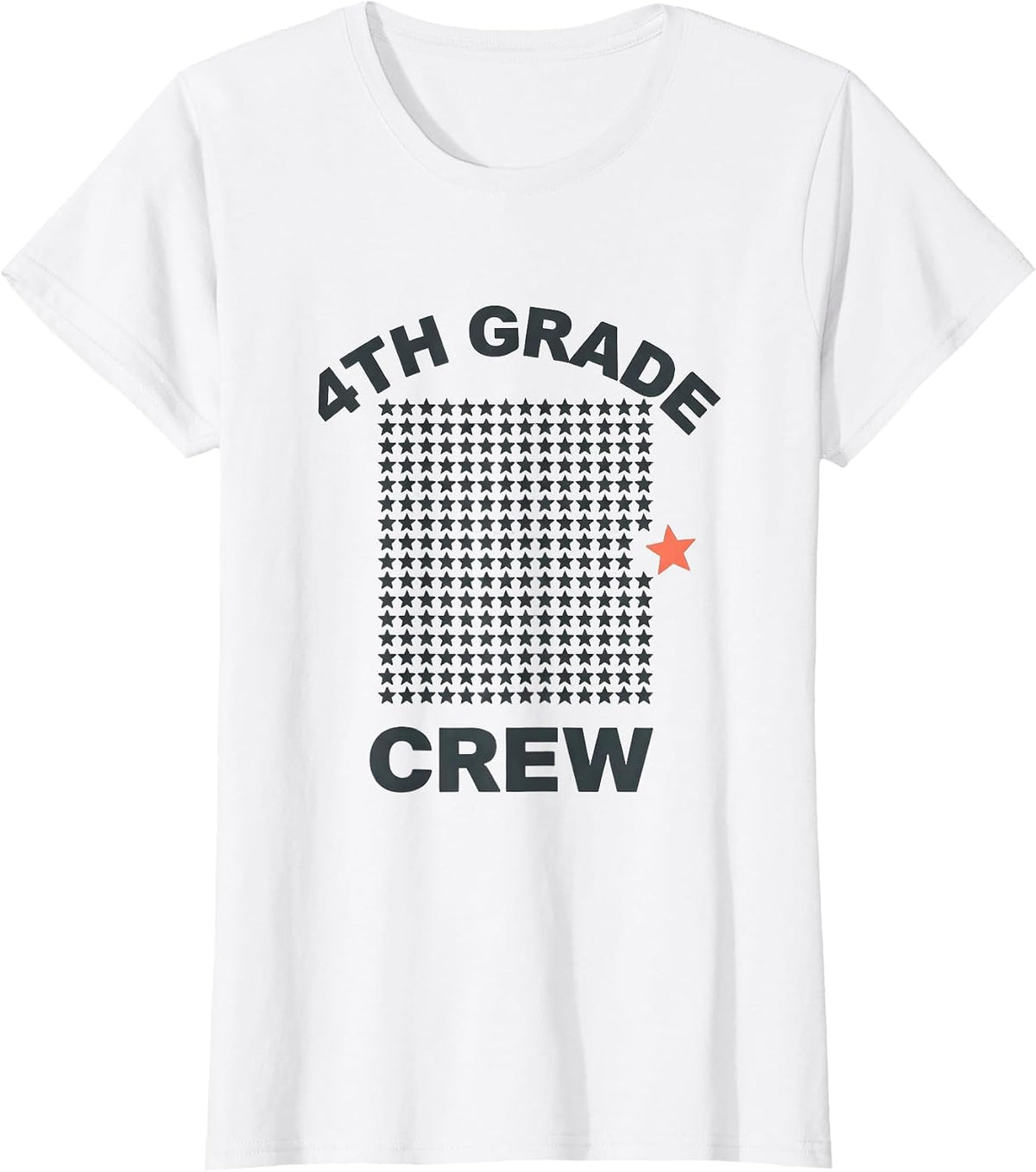 Women's 4th Grade Crew Minimalist Back to School Tie Dye Grade Level T-Shirt - White
